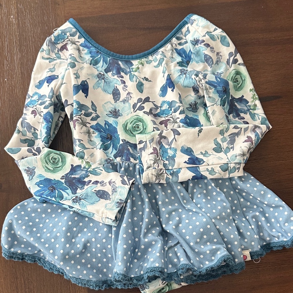 Cheeky Plum White and Blue Leotard with Tutu